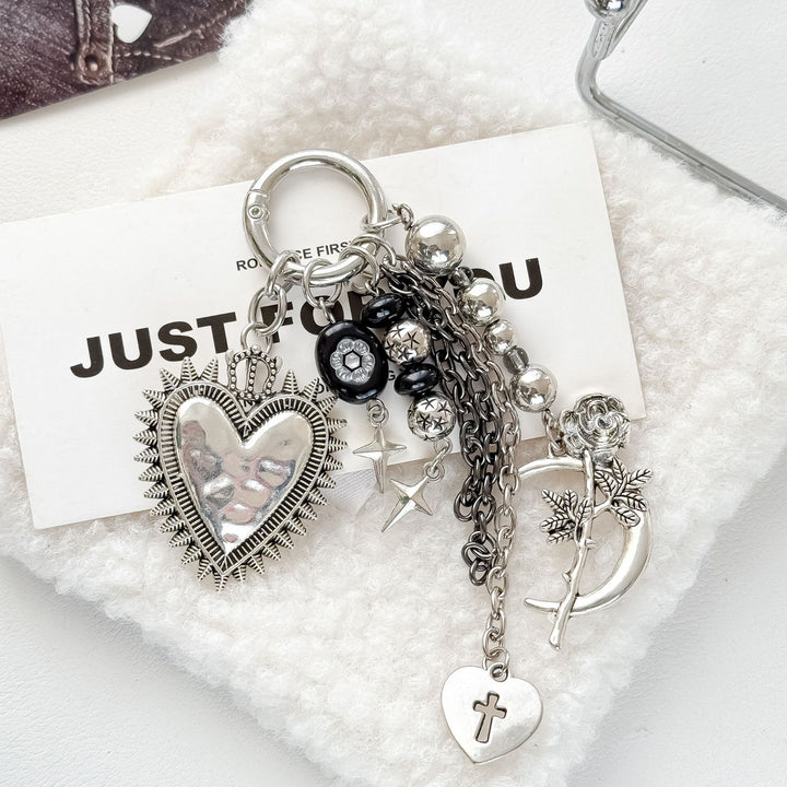 Keychain with heart and floral motif Kalsten