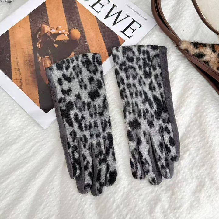 Elegant Leopard Print Touchscreen Gloves Kalsten