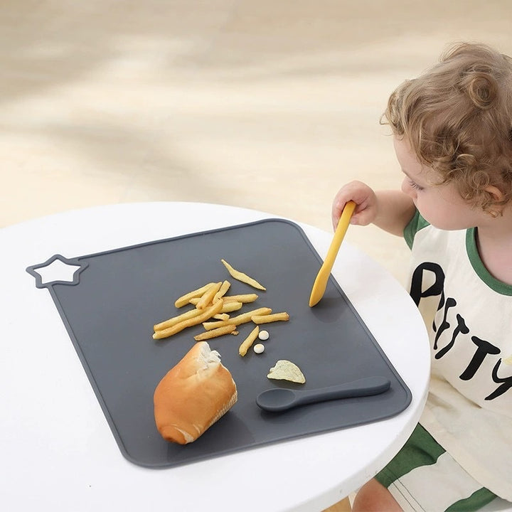 Rectangular Silicone Non-Slip Placemat with Star Corner Grip