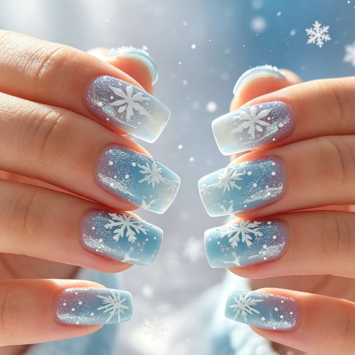 Frosted Snowflake Gel Nail Art Set Kalsten