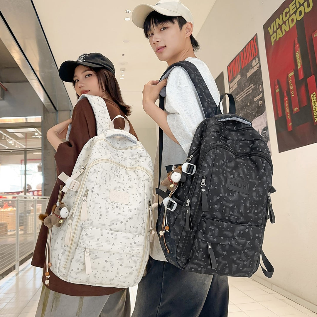Stylish Multi-Pocket Star-Embellished Backpack Kalsten