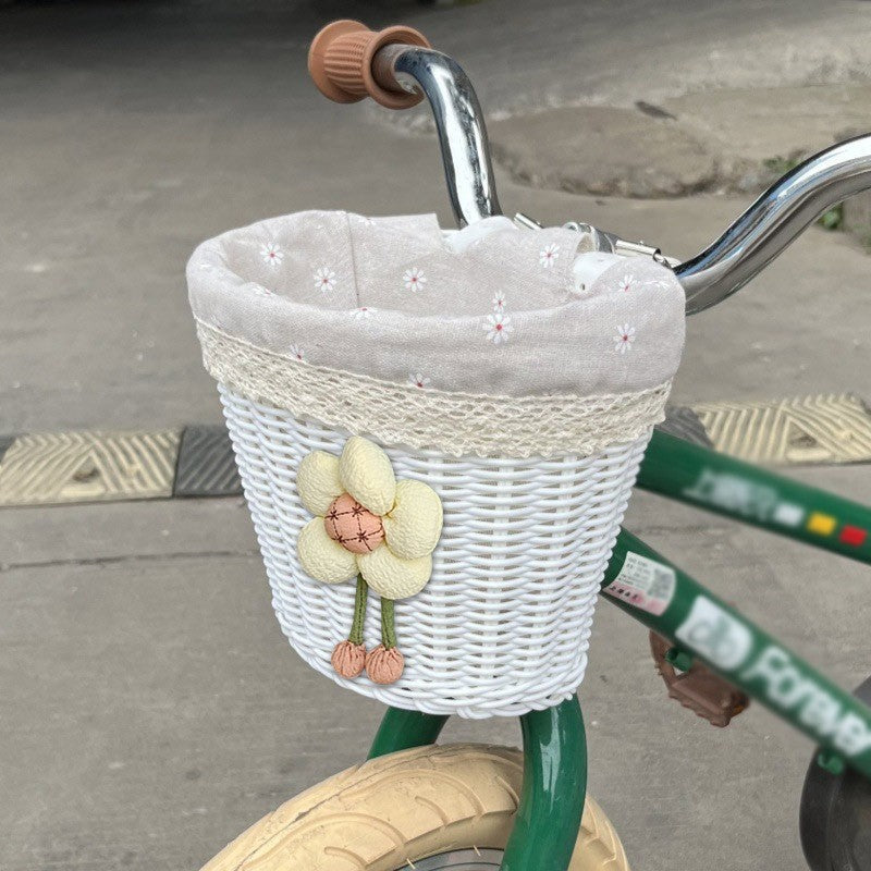 Floral-Embellished Bicycle Basket Kalsten