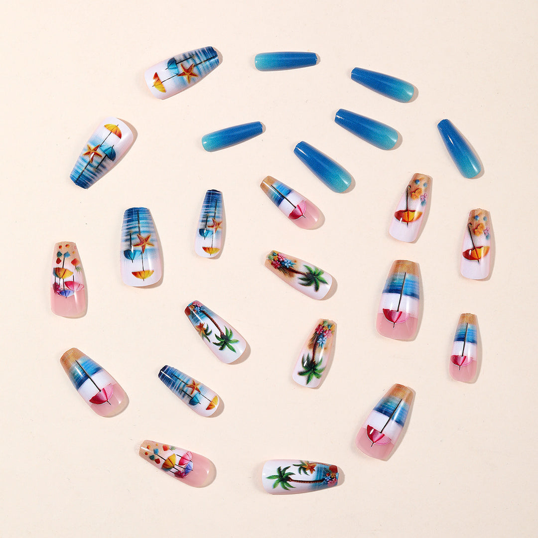 Tropical Beach-Inspired Nail Art Extensions Kalsten