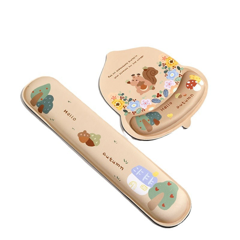 Floral-Themed Ergonomic Mouse Wrist Rest