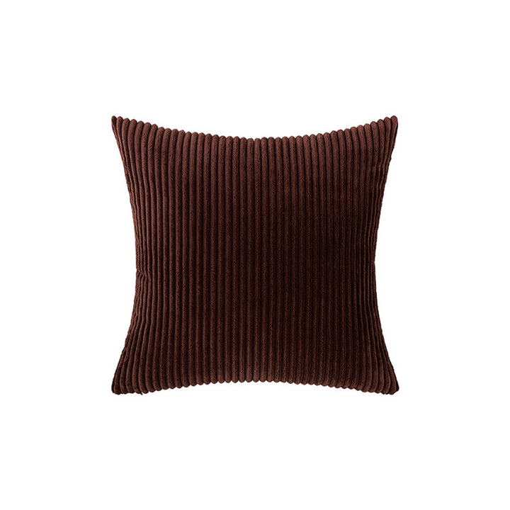 Corduroy Ribbed Square Accent Pillow Cover with Deep-Channel Texture and Concealed Zipper