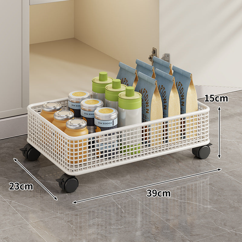 Under-Cabinet Mesh Rolling Storage Basket