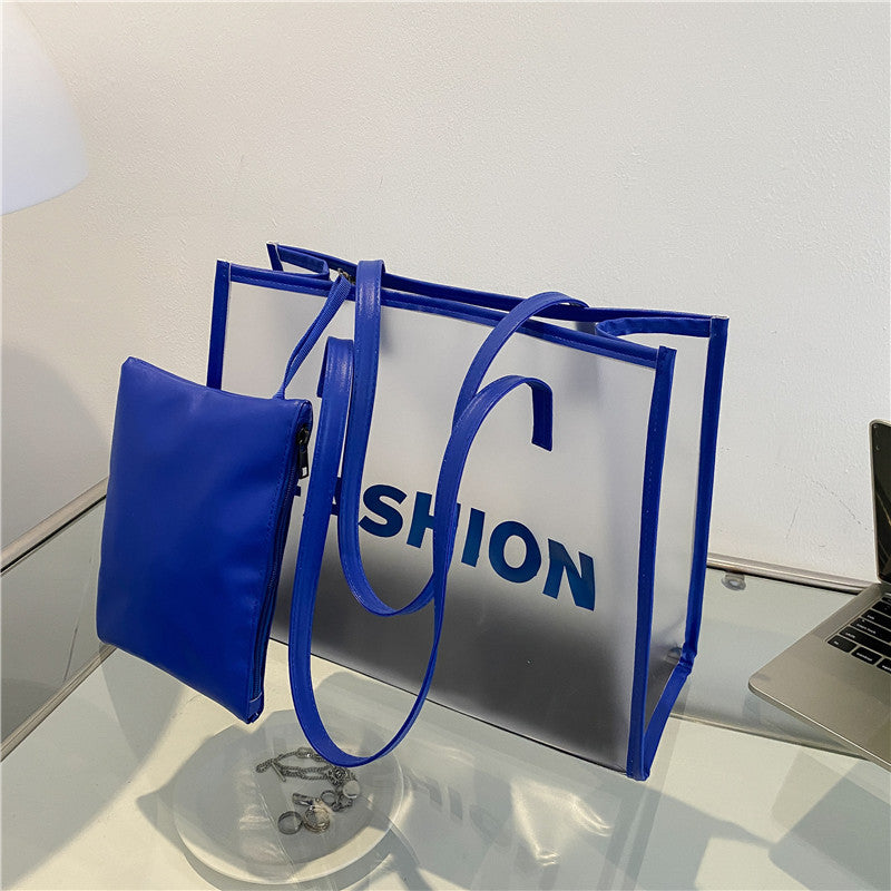 Modern Transparent Tote Bag with Pouch