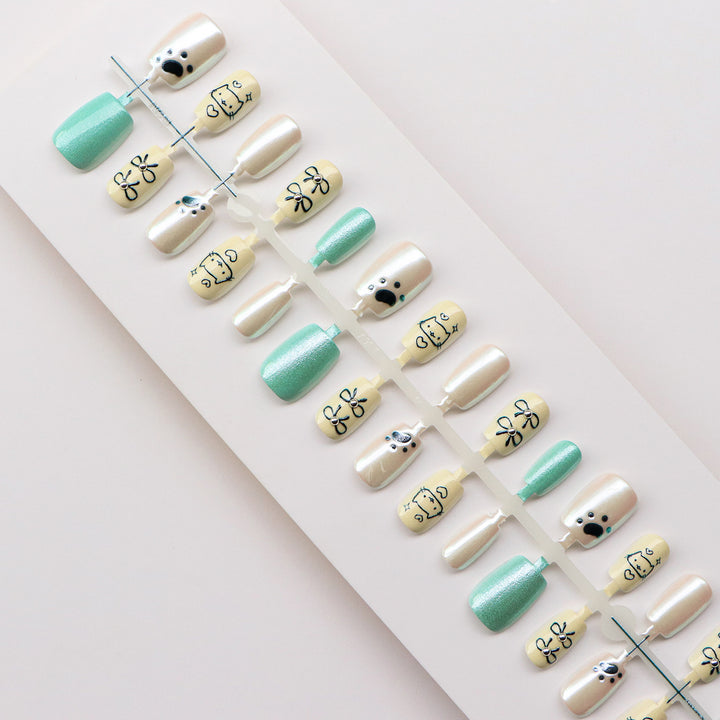 Cute Cartoon Themed Press-On Nail Art
