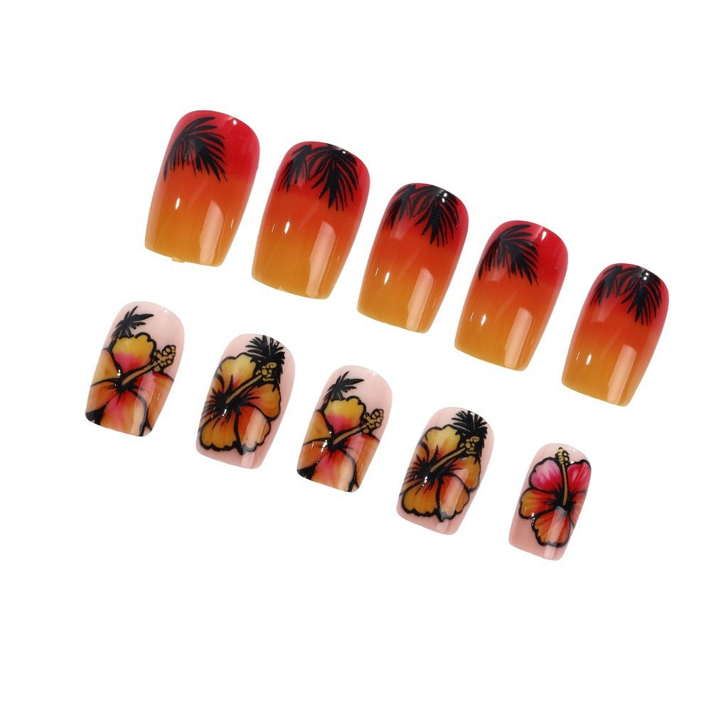 Tropical design artificial nails Kalsten