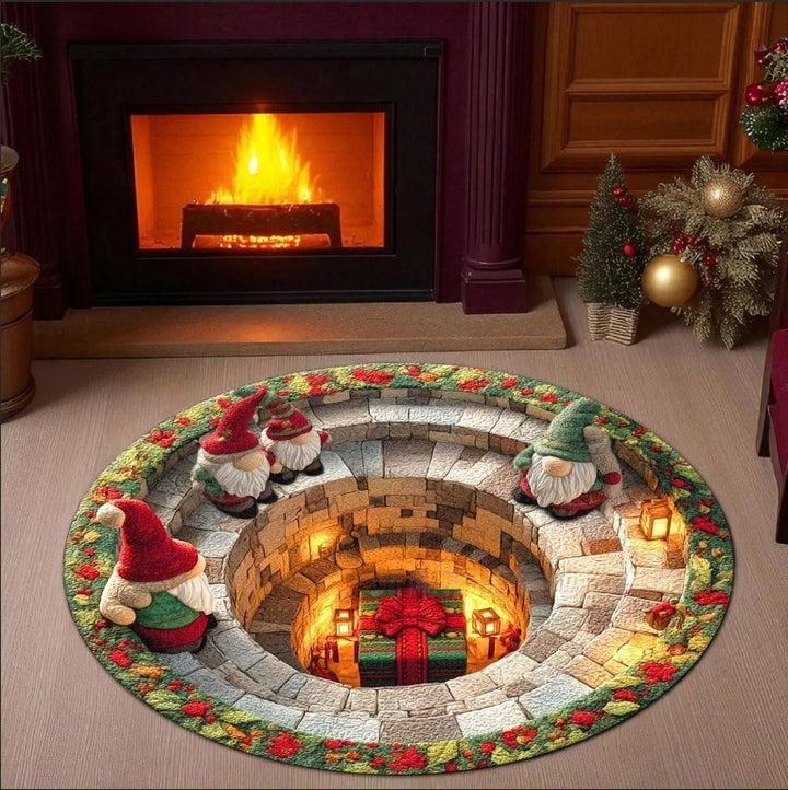 3D Holiday-Themed Circular Area Rug for Home