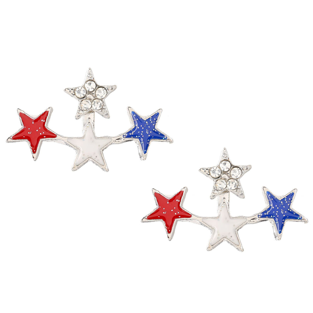 Women's nan patriotic horseshoe enamel dangle earrings with star-accented design and fishhook findings Kalsten