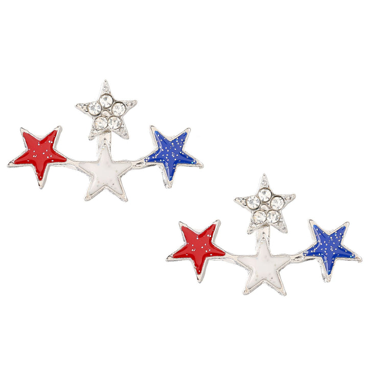 Women nan enamel horseshoe earrings with star motif and fishhook closure Kalsten