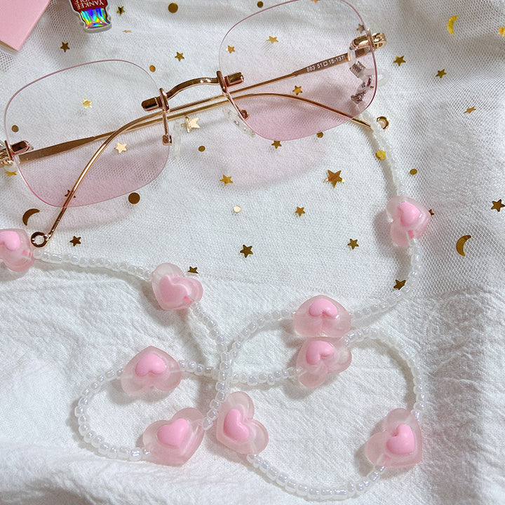 Fashionable glasses strap with heart pendants Kalsten