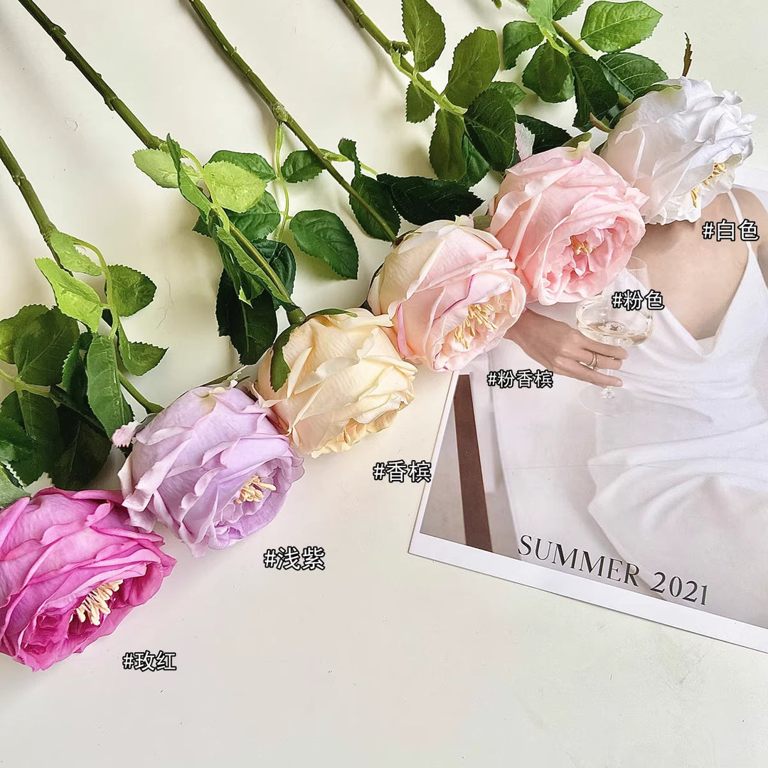 Realistic Faux Peony Flower Stem