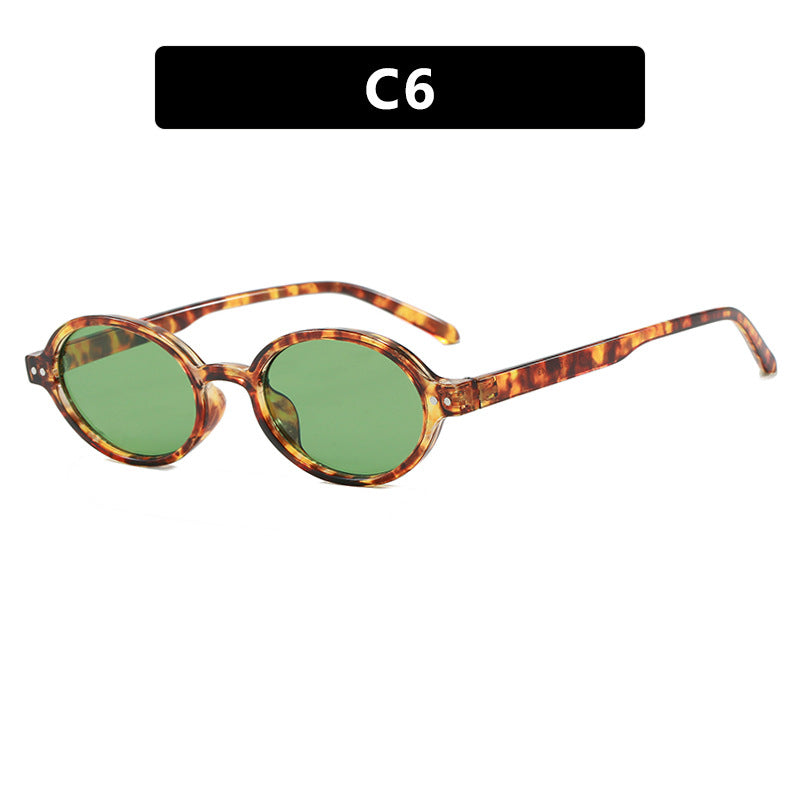 Ladies fashionable oval-shaped sunglasses with fancy frame Kalsten