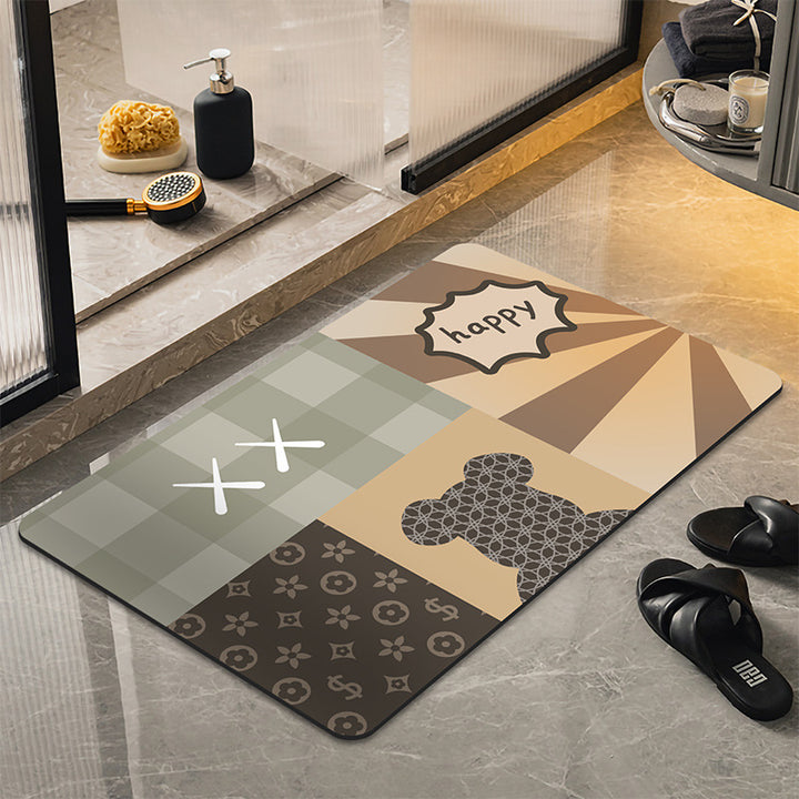 Fun Graphic Bath Mat for Bathroom