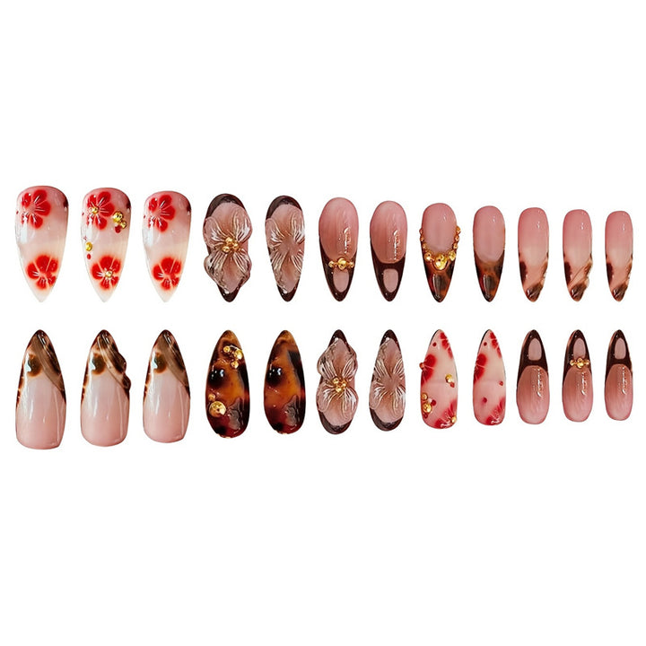 Artistic 3D Floral Press-On Nail Art Set Kalsten