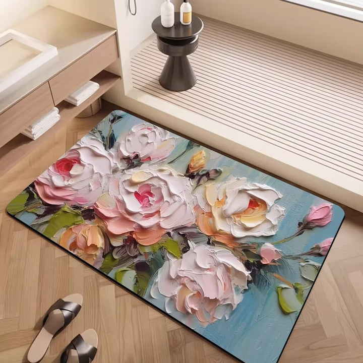Artistic Floral Pattern Area Mat Kalsten