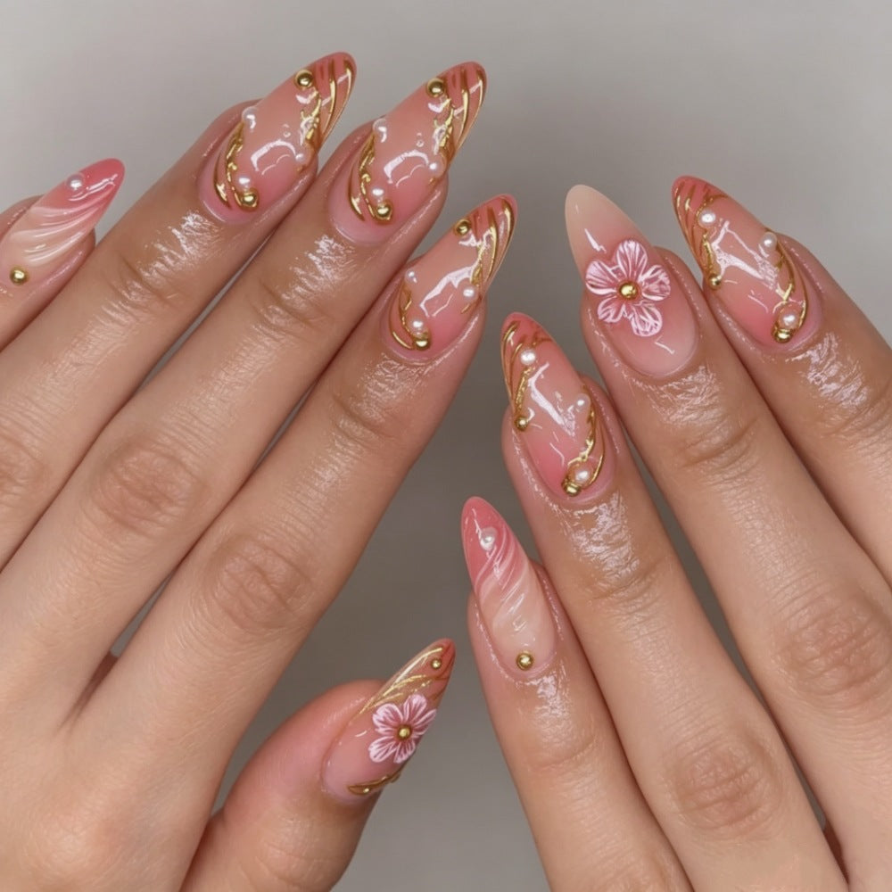 Chic Almond-Shaped Press-On Nail Set Kalsten