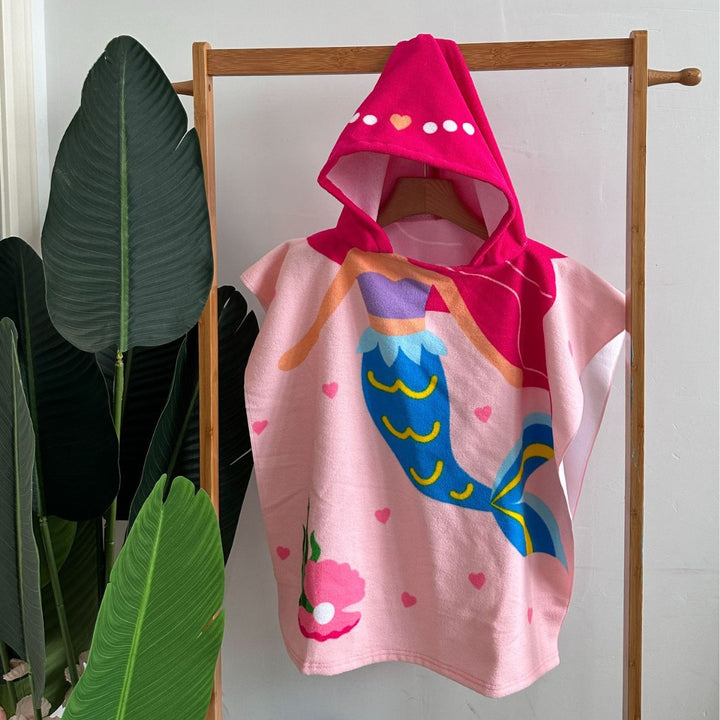 Kids' Shark-Themed Hooded Towel Poncho Kalsten