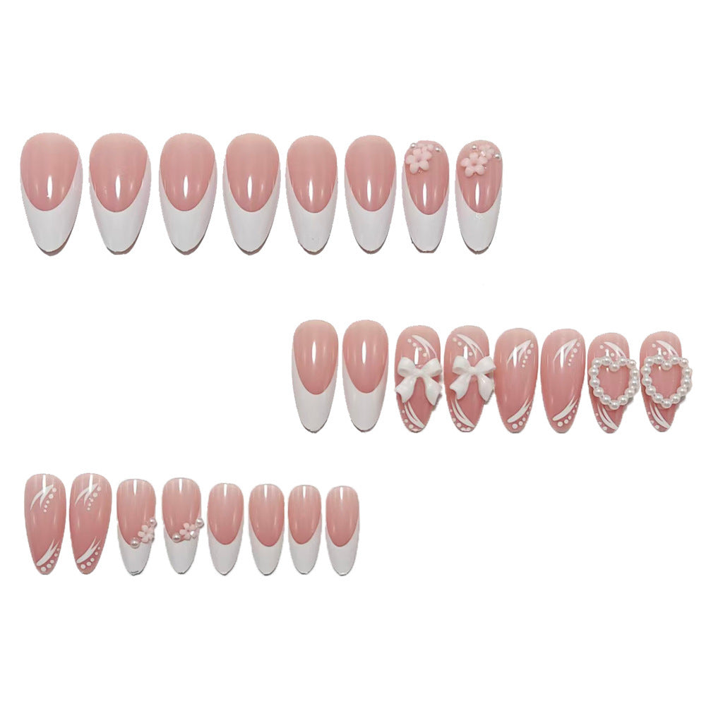 Stylish artificial nails with floral 3D applications Kalsten