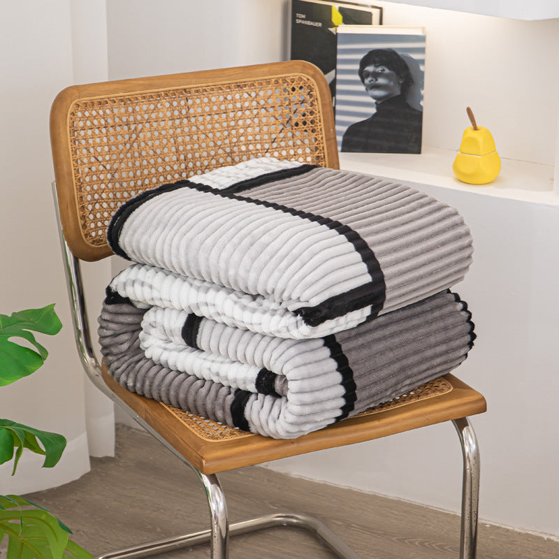 Textured Ribbed Throw Blanket