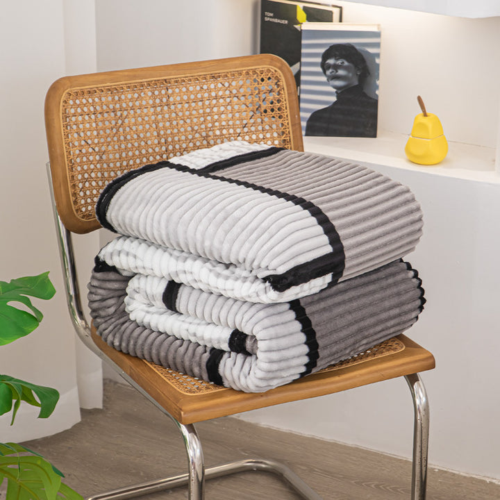 Textured Ribbed Throw Blanket