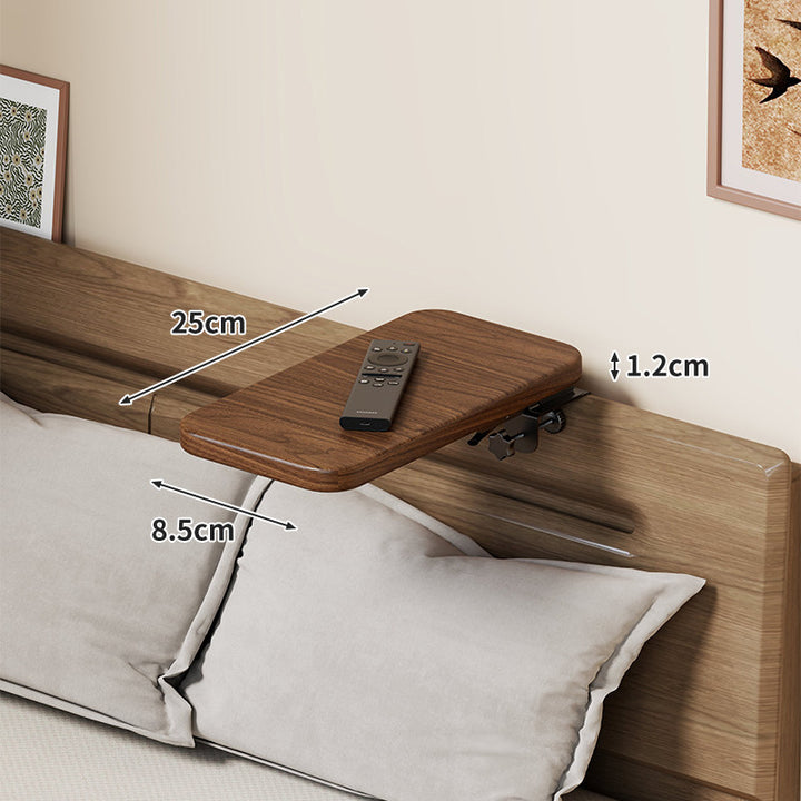 Headboard-Mounted Floating Bedside Shelf for Projectors and Devices