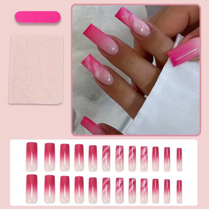 Artificial nail set with elegant ombre and glitter accents Kalsten