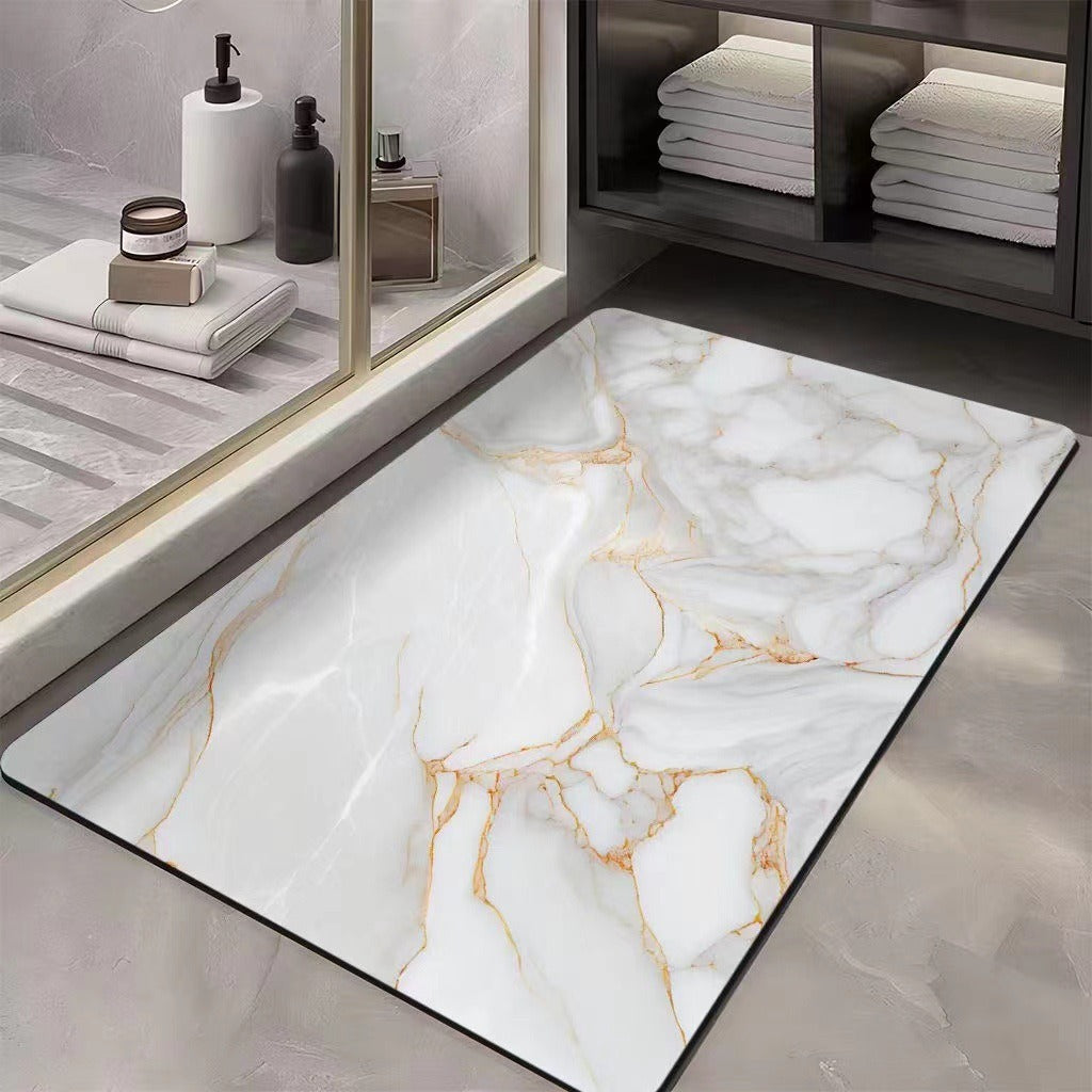 Luxury Marble Print Bath Mat