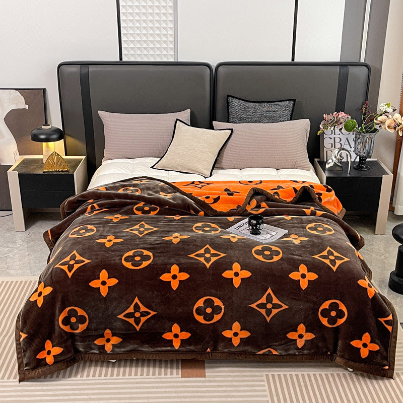 Floral Patterned Fleece Throw Blanket Kalsten