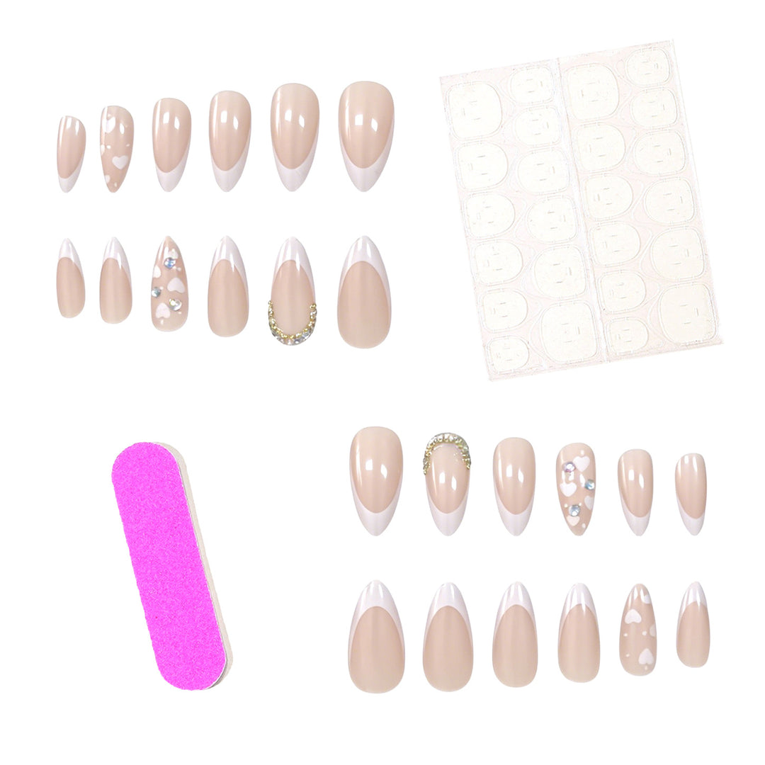 Elegant Almond-Shaped French Tip Nail Art Kalsten