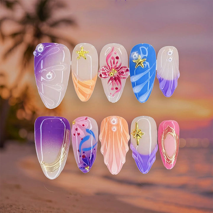 Artful nail set with floral accents Kalsten