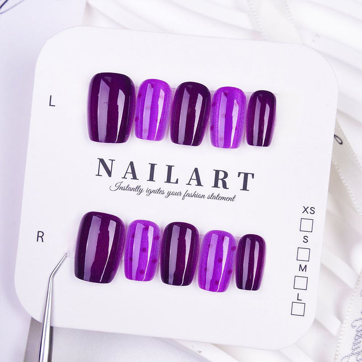 Artistic Press-On Nail Set with Cute Character Designs Kalsten