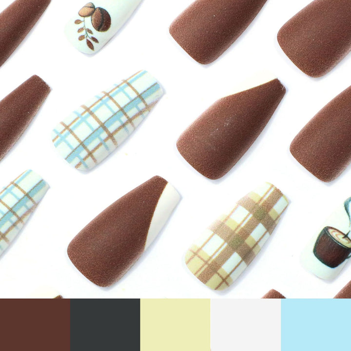 Creative Coffee-Themed Nail Art Set Kalsten