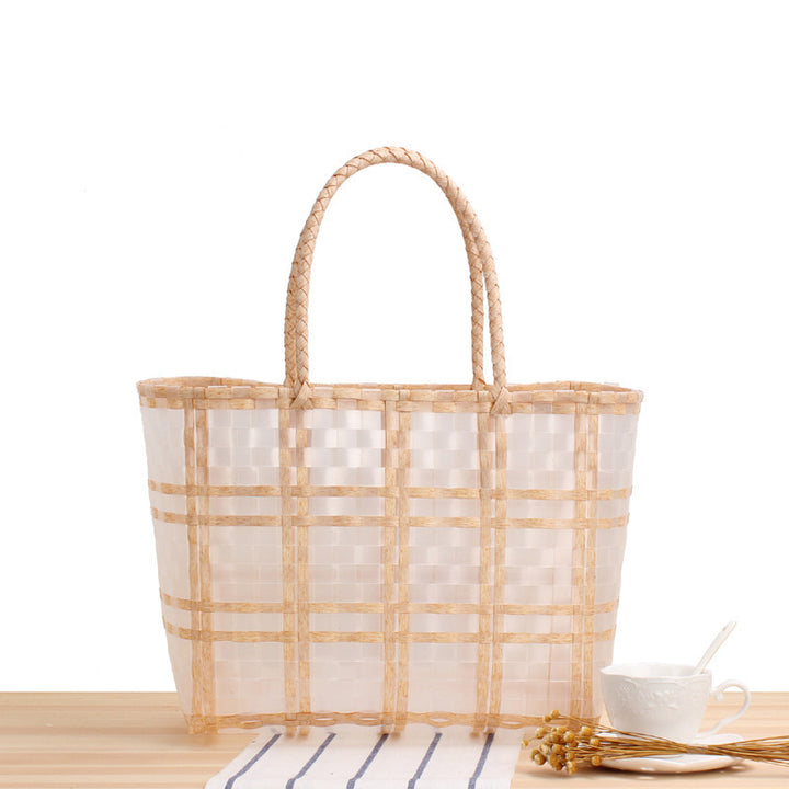 Stylish Transparent Shopping Bag Made of Woven Material Kalsten