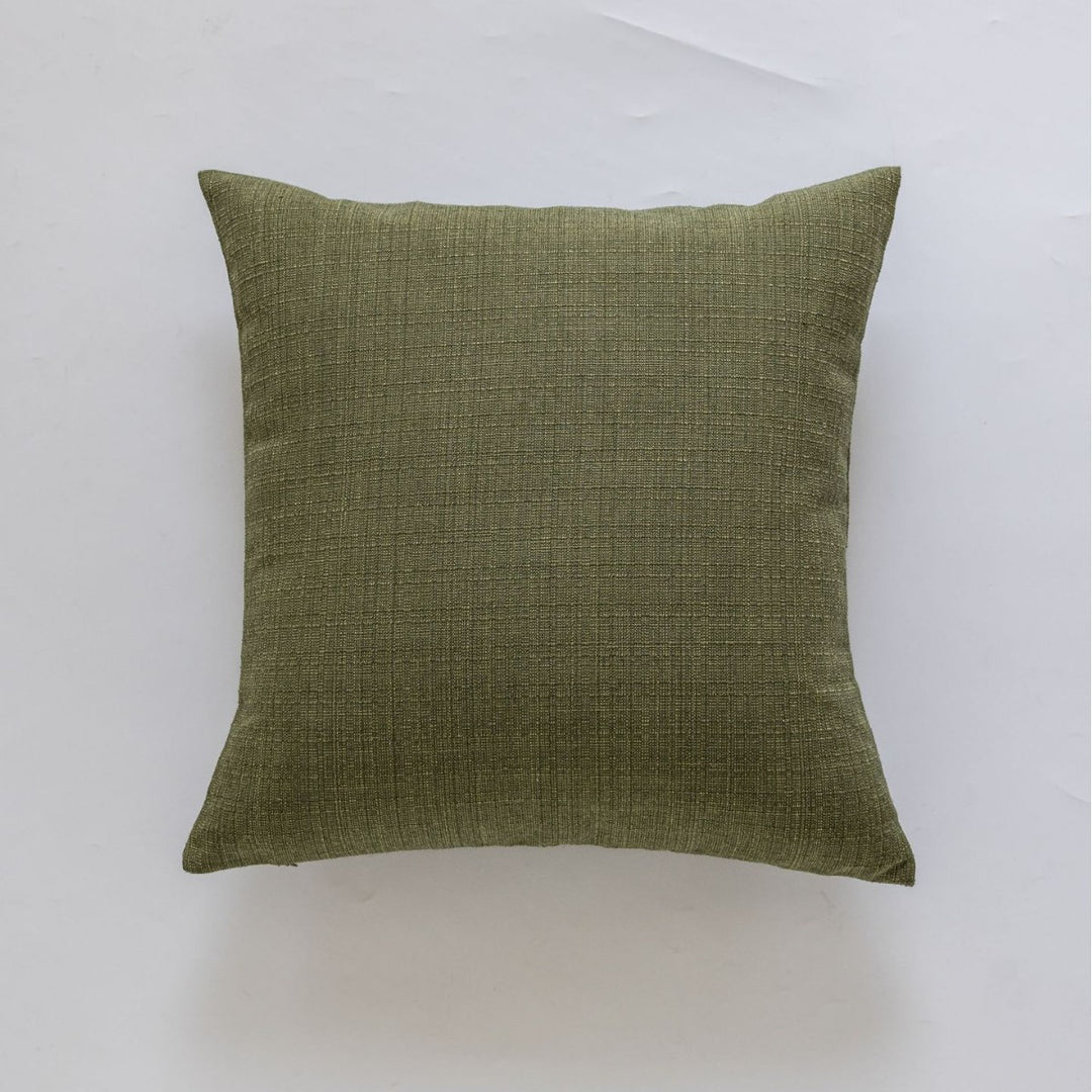 Square Natural Slub Linen Accent Cushion Cover with Welt Trim