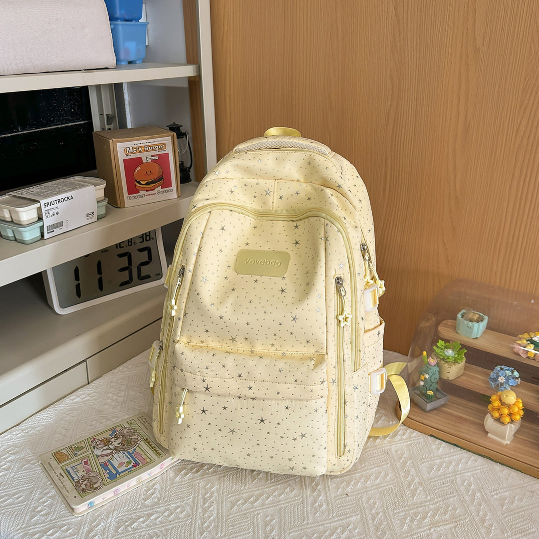 Stylish Multi-Compartment Backpack with Decorative Accents Kalsten