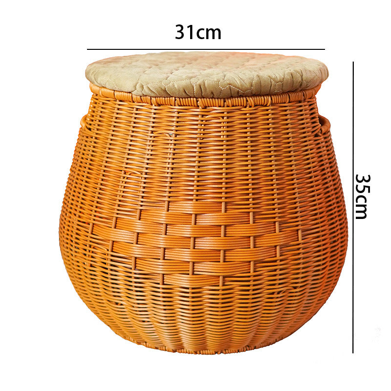 Cozy Rattan Storage Ottoman Kalsten