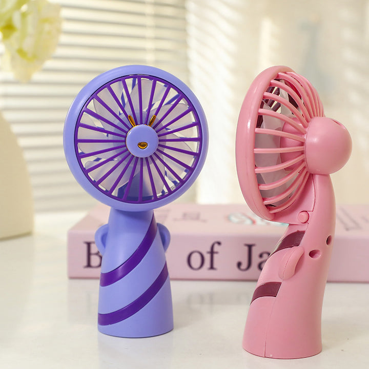 Women's Portable Handheld Fan with Ergonomic Grip and Cute Animal Design Kalsten