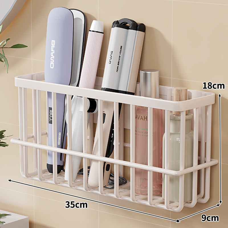 Wall-Mounted Hair Tool Organizer Basket for Flat Irons and Curling Wands