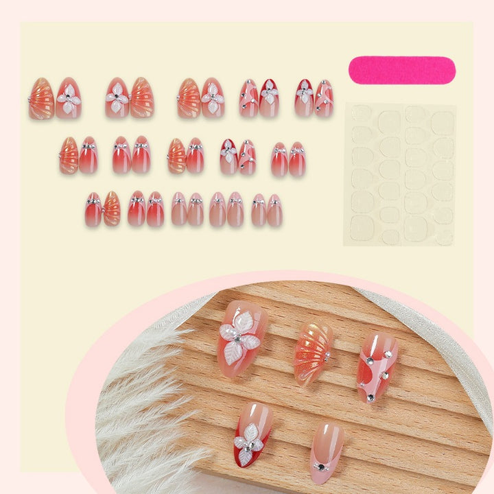 Artificial nail set with floral decorations Kalsten