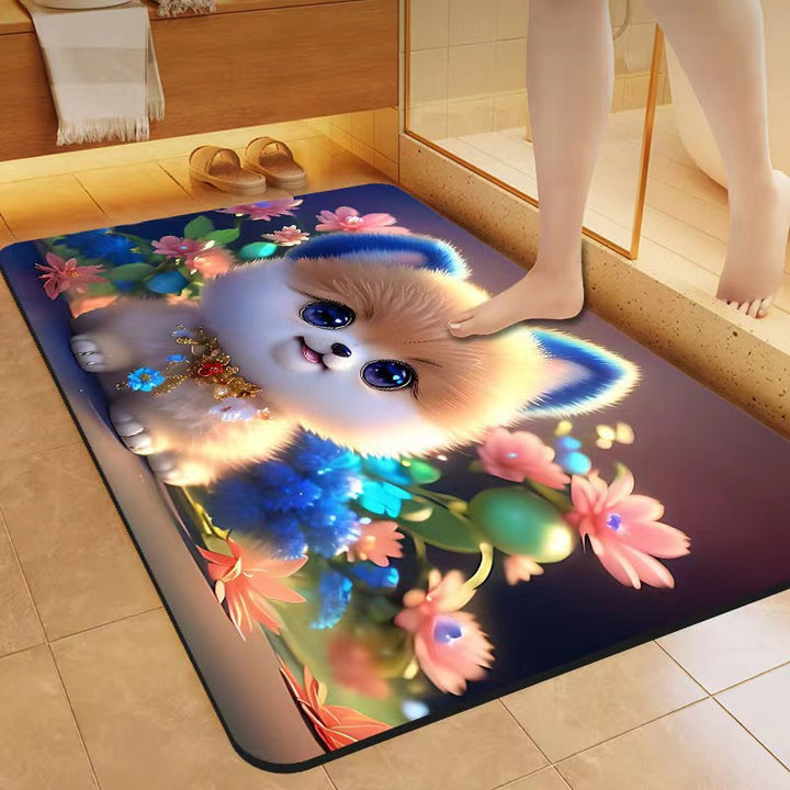 Cute Cat-Themed Bath Mat Kalsten