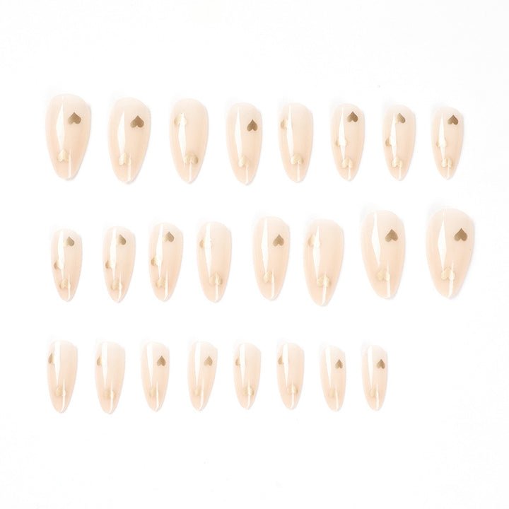 Artful Nail Art with Golden Heart Accents Kalsten
