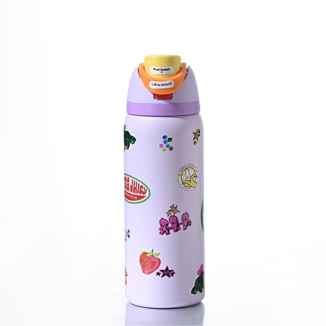 Insulated Stainless Steel Vacuum Water Bottle With One-Touch Flip Lid And Leakproof Safety Lock