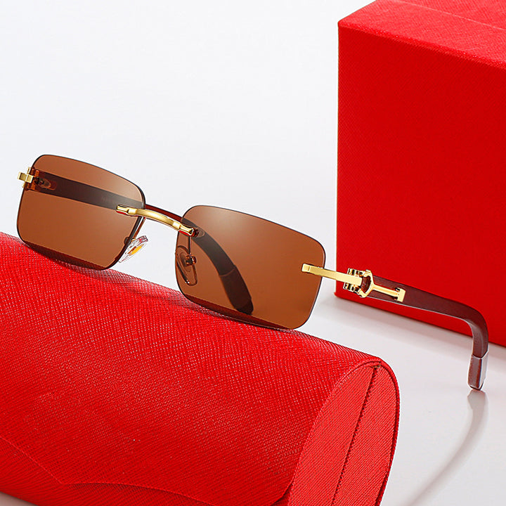Women's fashionable semi-rimless sunglasses with luxurious metal and plastic frame Kalsten