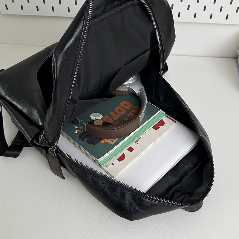Vintage Leather Structured Backpack