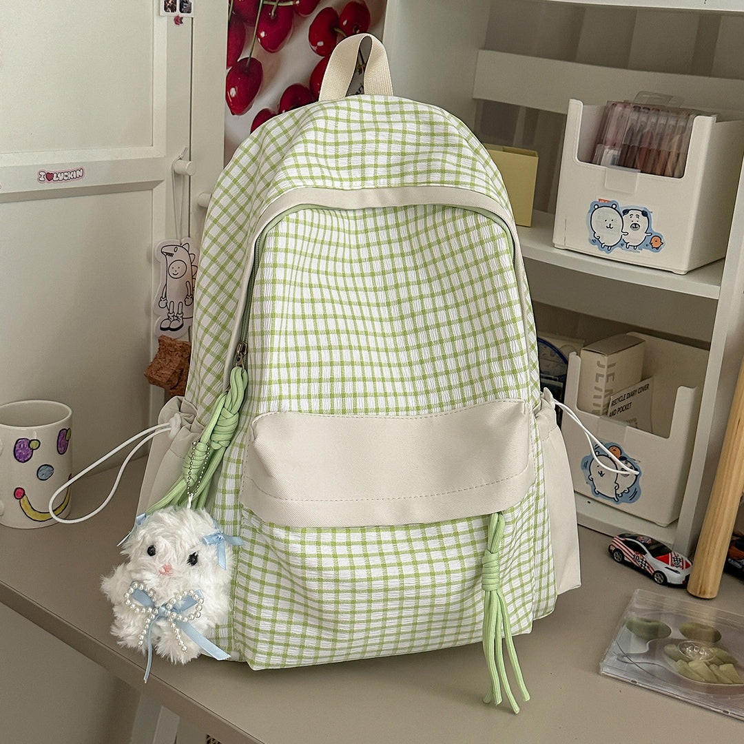 Textured Casual Backpack with Charm Kalsten