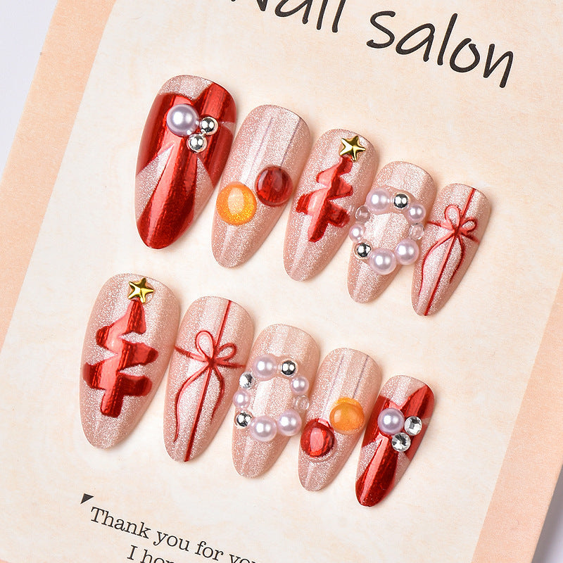 Acrylic nail set with glamorous golden accents Kalsten