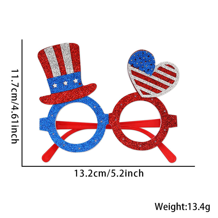 Unisex nan patriotic glitter novelty party glasses with USA letter topper Kalsten